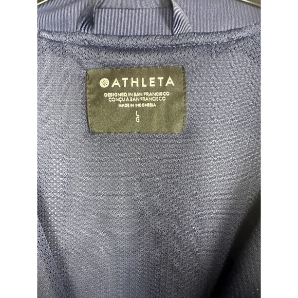 ATHLETA 2 PC Set Bomber Jacket & Wide Leg Crop Pant Navy Leopard Size Large 12 - Picture 4 of 16